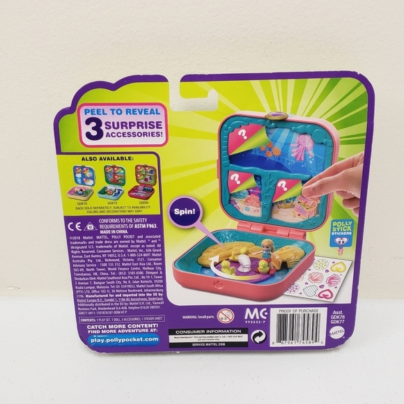 Mattel Polly Pocket Mermaid Cove Hidden Hideouts 2018 Compact Toy - Picture 2 of 5